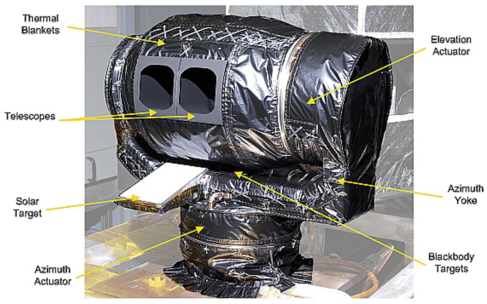 Image of the foil-covered Mars Climate Sounder mission, a suspicious lookalike to Diviner...